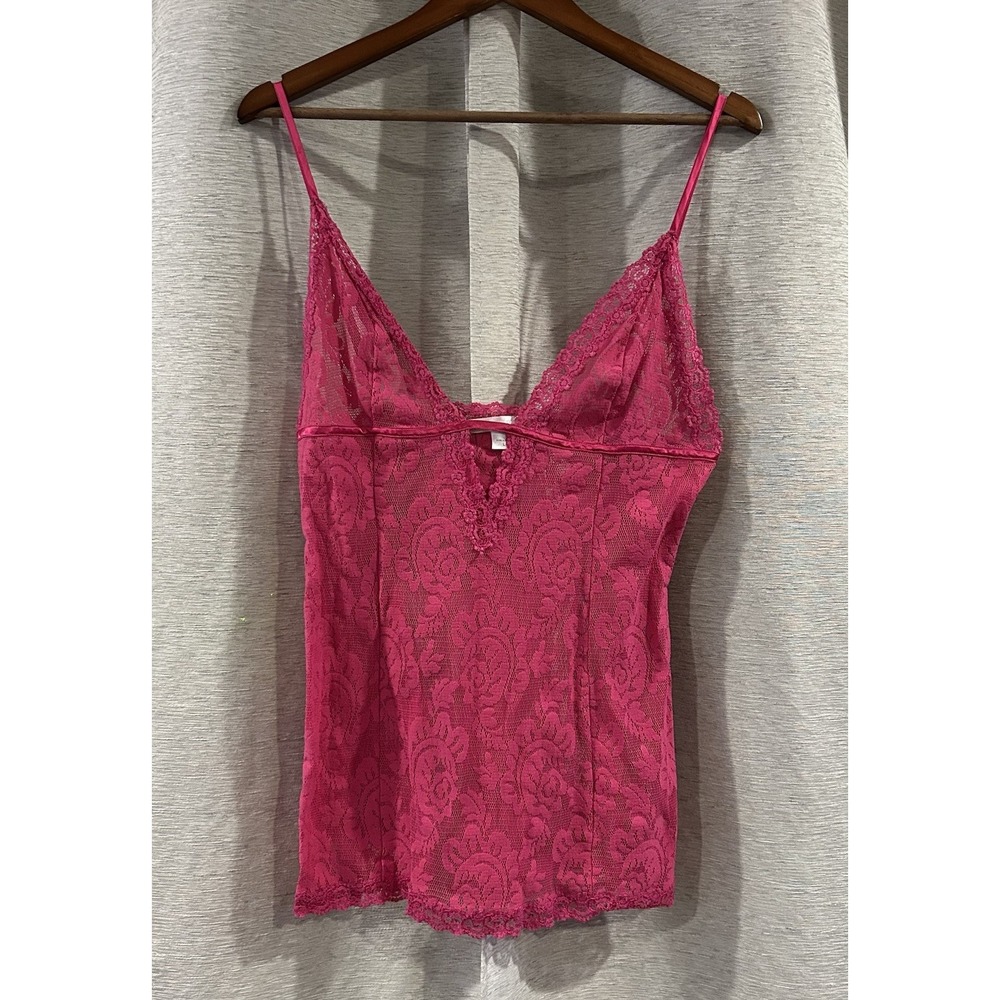 Victoria's Secret Lacie Slip Top Size Large Pink Bombshell Coquette